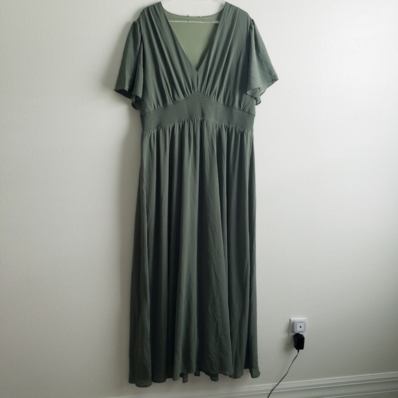 Baltic Born Birdie Maxi Dress Smocked Short Sleeve New Without Tags - Picture 2 of 7